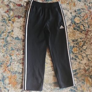 Adidas Black and White Sweatpants with Signature Stripes